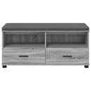 vidaXL Előtér pad Szürke Sonoma 100 x 38 x 46 cm Műanyag Fa és Szövet