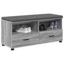 vidaXL Előtér pad Szürke Sonoma 100 x 38 x 46 cm Műanyag Fa és Szövet