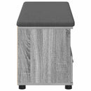 vidaXL Előtér pad Szürke Sonoma 100 x 38 x 46 cm Műanyag Fa és Szövet