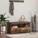 vidaXL Előtér pad Öreg fa 100 x 38 x 46 cm Műanyag Fa és Szövet