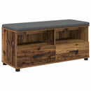 vidaXL Előtér pad Öreg fa 100 x 38 x 46 cm Műanyag Fa és Szövet