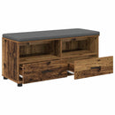 vidaXL Előtér pad Öreg fa 100 x 38 x 46 cm Műanyag Fa és Szövet