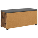 vidaXL Előtér pad Öreg fa 100 x 38 x 46 cm Műanyag Fa és Szövet