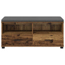 vidaXL Előtér pad Öreg fa 100 x 38 x 46 cm Műanyag Fa és Szövet