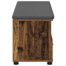 vidaXL Előtér pad Öreg fa 100 x 38 x 46 cm Műanyag Fa és Szövet