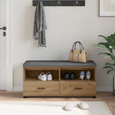 vidaXL Előtér pad Kézműves Tölgy 100 x 38 x 46 cm Műanyag Fa és Szövet