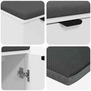 vidaXL Előtér pad párnával Fehér 60 x 38 x 46 cm Műanyag Fa és Szövet