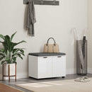 vidaXL Előtér pad párnával Fehér 60 x 38 x 46 cm Műanyag Fa és Szövet