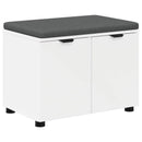 vidaXL Előtér pad párnával Fehér 60 x 38 x 46 cm Műanyag Fa és Szövet