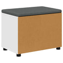 vidaXL Előtér pad párnával Fehér 60 x 38 x 46 cm Műanyag Fa és Szövet