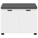 vidaXL Előtér pad párnával Fehér 60 x 38 x 46 cm Műanyag Fa és Szövet