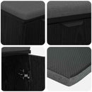 vidaXL Előtér pad Fekete Tölgy 60 x 38 x 46 cm Műanyag Fa és Szövet