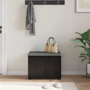 vidaXL Előtér pad Fekete Tölgy 60 x 38 x 46 cm Műanyag Fa és Szövet