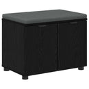 vidaXL Előtér pad Fekete Tölgy 60 x 38 x 46 cm Műanyag Fa és Szövet
