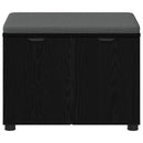 vidaXL Előtér pad Fekete Tölgy 60 x 38 x 46 cm Műanyag Fa és Szövet