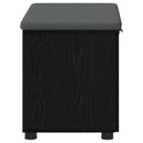 vidaXL Előtér pad Fekete Tölgy 60 x 38 x 46 cm Műanyag Fa és Szövet