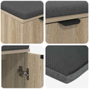 vidaXL Előtér pad Sonoma tölgy 60 x 38 x 46 cm Műanyag Fa és Szövet