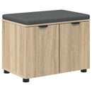 vidaXL Előtér pad Sonoma tölgy 60 x 38 x 46 cm Műanyag Fa és Szövet