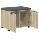 vidaXL Előtér pad Sonoma tölgy 60 x 38 x 46 cm Műanyag Fa és Szövet