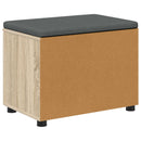 vidaXL Előtér pad Sonoma tölgy 60 x 38 x 46 cm Műanyag Fa és Szövet