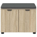 vidaXL Előtér pad Sonoma tölgy 60 x 38 x 46 cm Műanyag Fa és Szövet