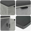 vidaXL Előtér pad Beton Szürke 60 x 38 x 46 cm Műanyag Fa és Szövet