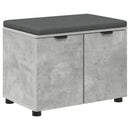 vidaXL Előtér pad Beton Szürke 60 x 38 x 46 cm Műanyag Fa és Szövet