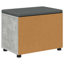 vidaXL Előtér pad Beton Szürke 60 x 38 x 46 cm Műanyag Fa és Szövet