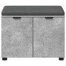 vidaXL Előtér pad Beton Szürke 60 x 38 x 46 cm Műanyag Fa és Szövet