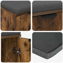 vidaXL Előtér pad Füstölt Tölgy 60 x 38 x 46 cm Műanyag Fa és Szövet