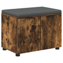 vidaXL Előtér pad Füstölt Tölgy 60 x 38 x 46 cm Műanyag Fa és Szövet