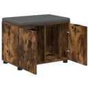vidaXL Előtér pad Füstölt Tölgy 60 x 38 x 46 cm Műanyag Fa és Szövet