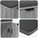 vidaXL Előtér pad Szürke Sonoma 60 x 38 x 46 cm Műanyag Fa és Szövet