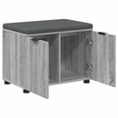 vidaXL Előtér pad Szürke Sonoma 60 x 38 x 46 cm Műanyag Fa és Szövet