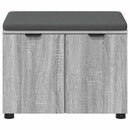 vidaXL Előtér pad Szürke Sonoma 60 x 38 x 46 cm Műanyag Fa és Szövet