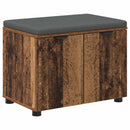vidaXL Előtér pad ajtóval Öreg fa 60 x 38 x 46 cm Műanyag Fa és Szövet