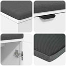 vidaXL Előtér pad párnával Fehér 80 x 38 x 46 cm Műanyag Fa és Szövet