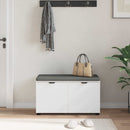 vidaXL Előtér pad párnával Fehér 80 x 38 x 46 cm Műanyag Fa és Szövet
