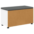 vidaXL Előtér pad párnával Fehér 80 x 38 x 46 cm Műanyag Fa és Szövet