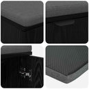 vidaXL Előtér pad Fekete Tölgy 80 x 38 x 46 cm Műanyag Fa és Szövet