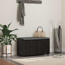 vidaXL Előtér pad Fekete Tölgy 80 x 38 x 46 cm Műanyag Fa és Szövet
