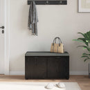 vidaXL Előtér pad Fekete Tölgy 80 x 38 x 46 cm Műanyag Fa és Szövet