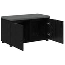 vidaXL Előtér pad Fekete Tölgy 80 x 38 x 46 cm Műanyag Fa és Szövet