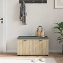 vidaXL Előtér pad Sonoma tölgy 80 x 38 x 46 cm Műanyag Fa és Szövet