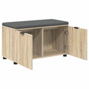 vidaXL Előtér pad Sonoma tölgy 80 x 38 x 46 cm Műanyag Fa és Szövet