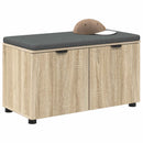 vidaXL Előtér pad Sonoma tölgy 80 x 38 x 46 cm Műanyag Fa és Szövet
