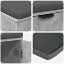 vidaXL Előtér pad Beton Szürke 80 x 38 x 46 cm Műanyag Fa és Szövet