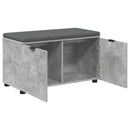 vidaXL Előtér pad Beton Szürke 80 x 38 x 46 cm Műanyag Fa és Szövet