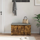 vidaXL Előtér pad Füstölt Tölgy 80 x 38 x 46 cm Műanyag Fa és Szövet