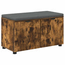 vidaXL Előtér pad Füstölt Tölgy 80 x 38 x 46 cm Műanyag Fa és Szövet